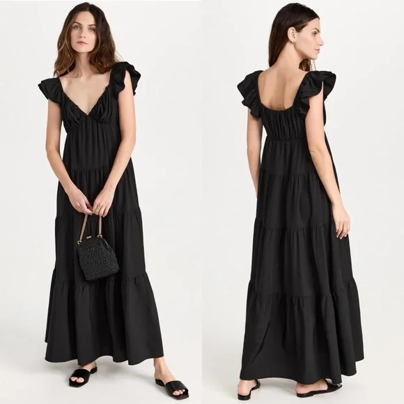English Factory | Dresses | English Factory Ruffled Sleeve Maxi Dress |  Poshmark